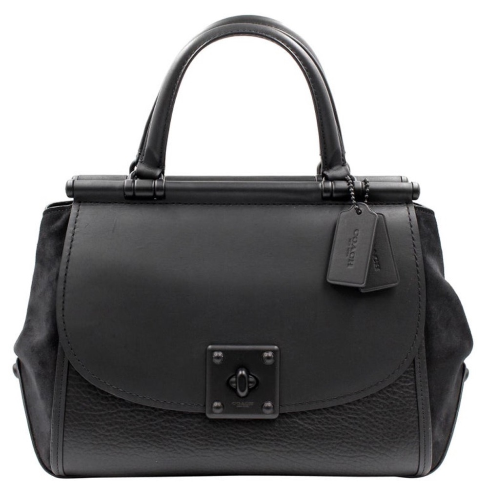 NWT Coach Drifter Carryall Top Handle in Mixed Leather Black/Suede